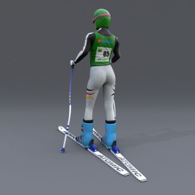 Skifahrer Back