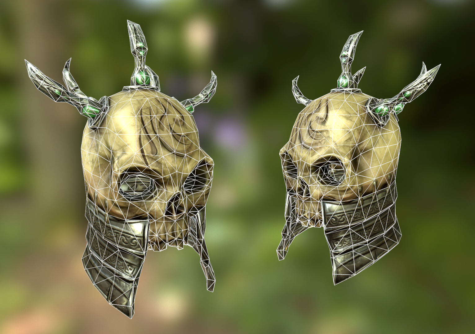 skull render wireframe