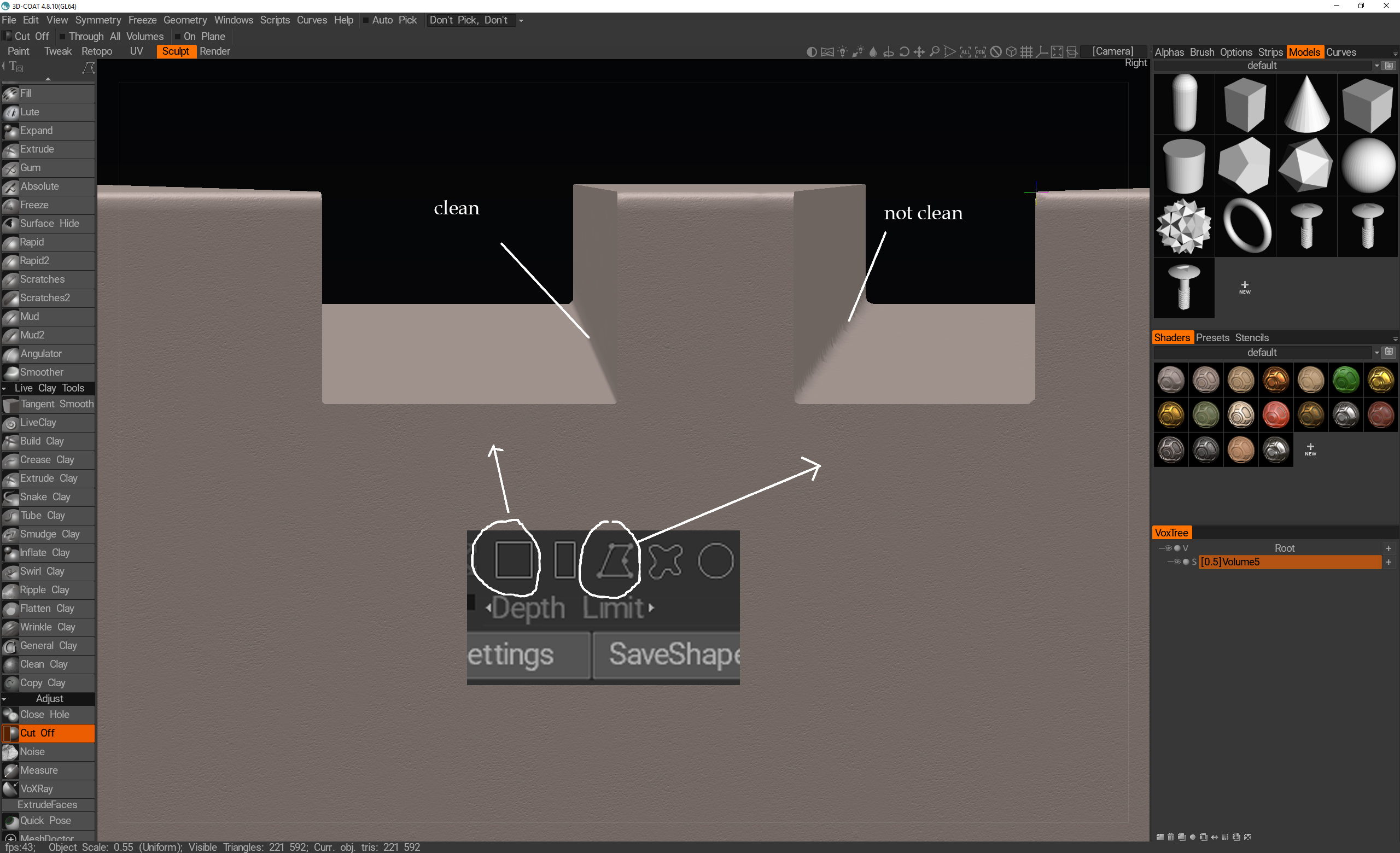 Make edges and curves smoother using the Smooth tool